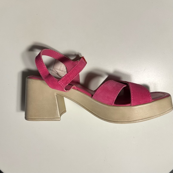 Women Fuchsia Heeled Sandals Size 40 - Picture 5 of 5